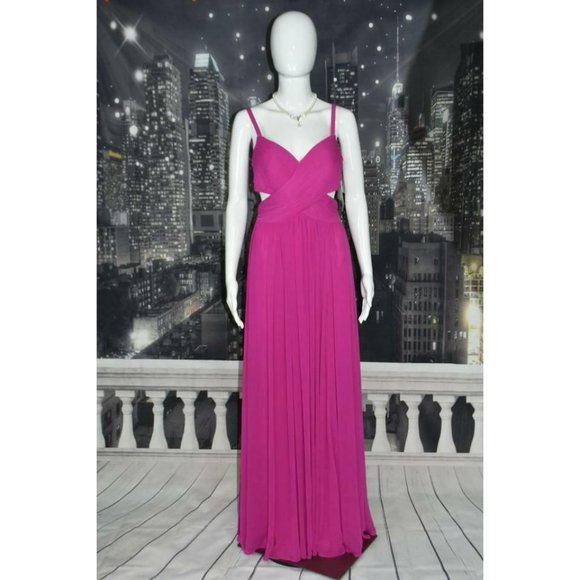 Laundry by Shelli Segal Los Angeles Size 2 Electric Pink Formal with Cut Outs - Picture 1 of 10